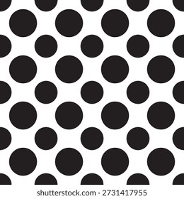 Padrão de repetição de bolinhas pretas limpas, pano de fundo vetorial minimalista para design de marca e embalagem.