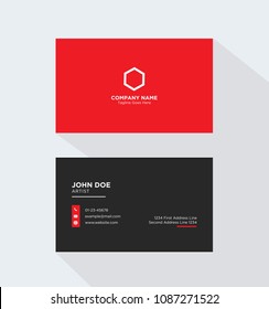 Clean Black and Red Business Card