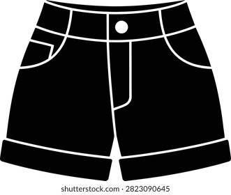 Clean black shorts featuring white piping and pocket accents in a stylish vector format