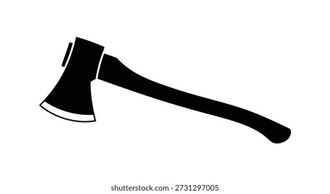 Uma silhueta limpa e preta de um machado é apresentada, enfatizando sua forma distinta e estilo minimalista.