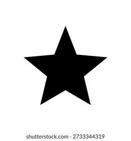 Se presenta una silueta limpia y negra de una estrella de cinco puntas, que muestra un estilo de silueta distintivo y audaz.