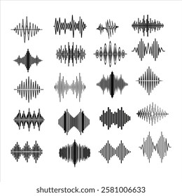  Clean black vector illustration of an equalizer sound wave. Perfect for music, audio, DJ, and digital projects. High-quality, scalable, and ideal for creative designs.