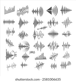  Clean black vector illustration of an equalizer sound wave. Perfect for music, audio, DJ, and digital projects. High-quality, scalable, and ideal for creative designs.