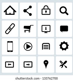 Clean Black Web icons set