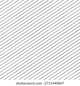 A clean black and white abstract background featuring evenly spaced diagonal lines arranged in a seamless repeating pattern. The minimalist linear texture creates a sleek, modern design suitable.