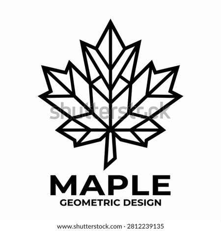 A clean black and white geometric maple leaf logo illustration with modern lines and minimalist aesthetic for corporate identity