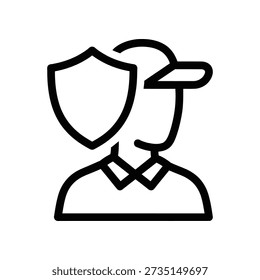 Limpie la Ilustración vectorial en blanco y negro de un escudo combinado con una corbata, simbolizando la protección corporativa, la confianza y el éxito profesional en la marca comercial.