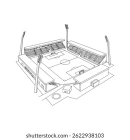 Clean Black and White Vector of Sports Stadium – Design Minimalist - Stadium Architectural Design