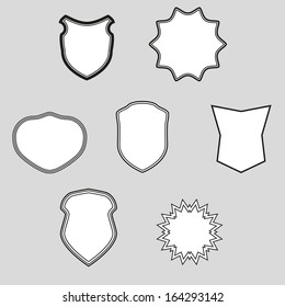 Clean black and white vector vintage border label set