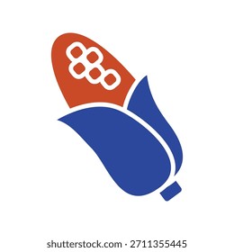Icono de Vector de contorno limpio en blanco y negro de un maíz en la mazorca parcialmente cubierto por su cáscara. Este icono es perfecto para diseños relacionados con la cosecha de otoño, la agricultura y los alimentos orgánicos.
