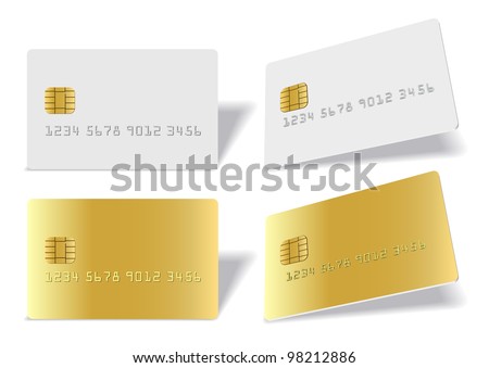 Clean blak bank-card sample on white background
