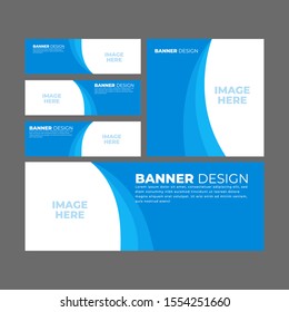 clean blue banner design vector