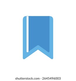 Clean blue bookmark icon on black backdrop. Flat design style for digital interfaces and applications, vector graphic.