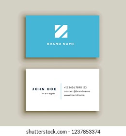 Clean blue business card