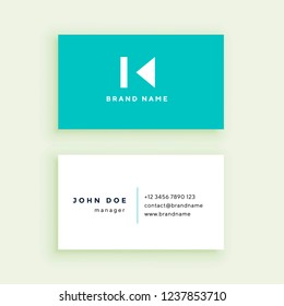 Clean blue business card