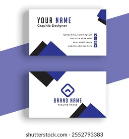 Clean and blue business card .