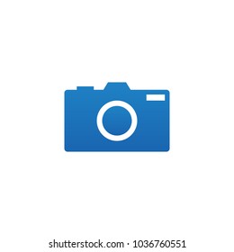 Clean blue camera silhouette logo and icon template