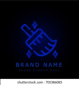 Clean blue chromium metallic logo