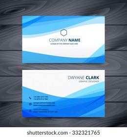 Clean Blue Modern Business Card Template Design