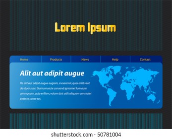 clean blue on black website template
