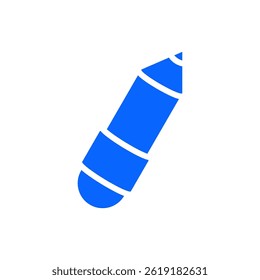 Clean blue pen tool icon representing creativity, design, drawing, and editing concepts.