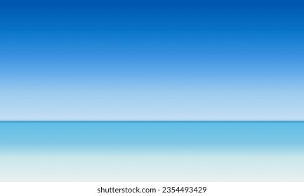 Clean blue sea and sky background design. Vector Illustration