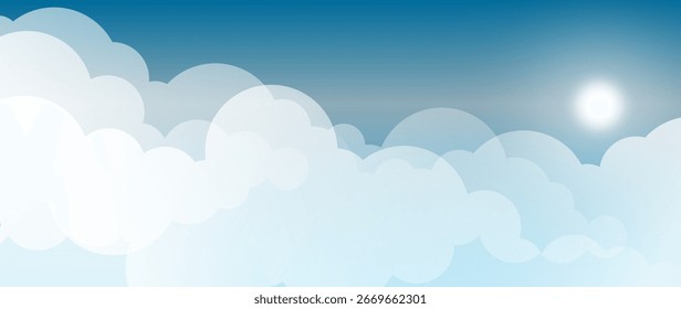 clean blue sky sun and clouds wallpaper