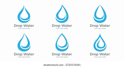 Clean blue water drop vector logo