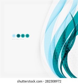Clean blue wave lines on white, abstract background