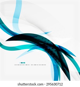 Clean blue wave lines on white, abstract background
