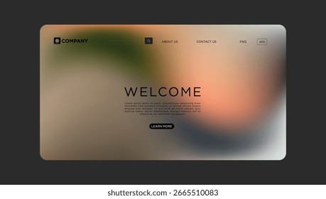 Clean blurred website design mockup for modern business welcome page template presentation