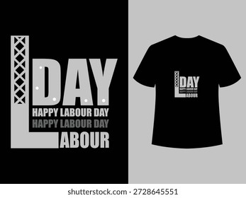 Diseño limpio y audaz de la camiseta del Día del Trabajo Feliz, ideal para celebraciones, eventos y honrar a los trabajadores de todo el mundo.