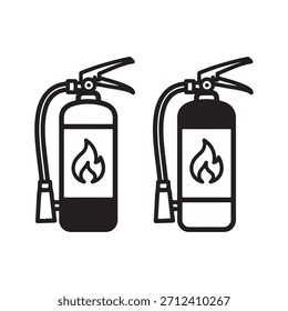 A clean and bold illustration of fire extinguishers, perfect for safety, emergency, and fire prevention-themed designs. This vector artwork is ideal for use in digital art, educational materials, safe