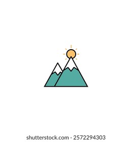 A clean and bold mountain icon, ideal for outdoor branding, adventure themes, travel visuals, and nature-inspired creative projects.