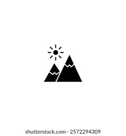 A clean and bold mountain icon, ideal for outdoor branding, adventure themes, travel visuals, and nature-inspired creative projects.