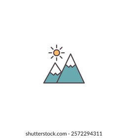 A clean and bold mountain icon, ideal for outdoor branding, adventure themes, travel visuals, and nature-inspired creative projects.