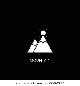 A clean and bold mountain icon, ideal for outdoor branding, adventure themes, travel visuals, and nature-inspired creative projects.