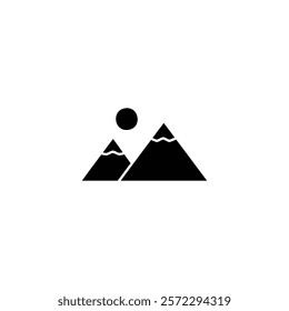 A clean and bold mountain icon, ideal for outdoor branding, adventure themes, travel visuals, and nature-inspired creative projects.