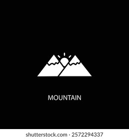 A clean and bold mountain icon, ideal for outdoor branding, adventure themes, travel visuals, and nature-inspired creative projects.