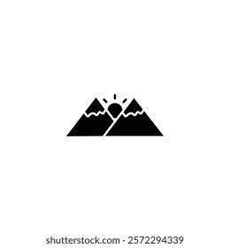 A clean and bold mountain icon, ideal for outdoor branding, adventure themes, travel visuals, and nature-inspired creative projects.