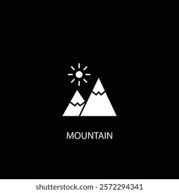 A clean and bold mountain icon, ideal for outdoor branding, adventure themes, travel visuals, and nature-inspired creative projects.