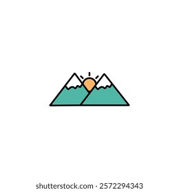 A clean and bold mountain icon, ideal for outdoor branding, adventure themes, travel visuals, and nature-inspired creative projects.