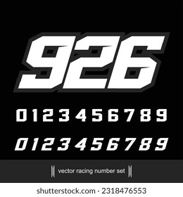 CLEAN AND BOLD RACING NUMBERS SET BUNDELS for motorsport