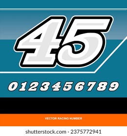 CLEAN AND BOLD RACING NUMBERS SET BUNDELS for motorsport