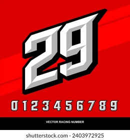 CLEAN AND BOLD RACING NUMBERS SET BUNDELS for motorsport and Cars automotive