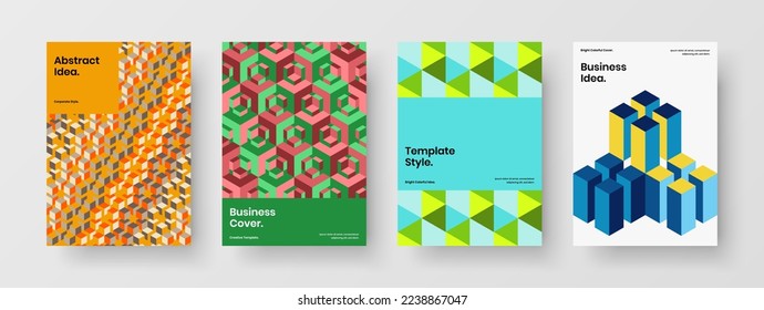 Saubere Buchabdeckung A4 Design Vektor Layout Zusammensetzung. Kollektion zur Illustration von geometrischen Mustern in Premiumqualität.