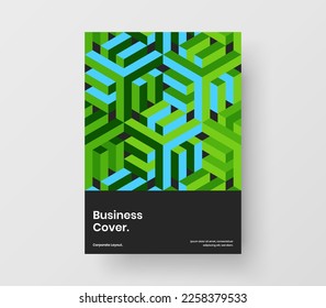 Plantilla de diseño vectorial de portada de libro limpio. Concepto de folleto de la compañía de formas de mosaico únicas.