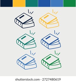 Vector de conjunto de iconos de línea de libro limpio.
