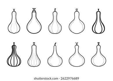 Clean Flasche Gourd Vektorkontur