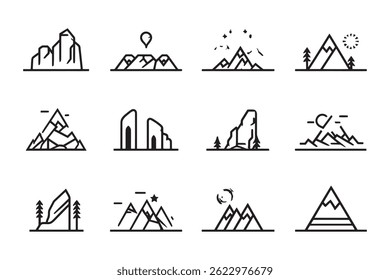 Icono de contorno de Rock de roca limpia
